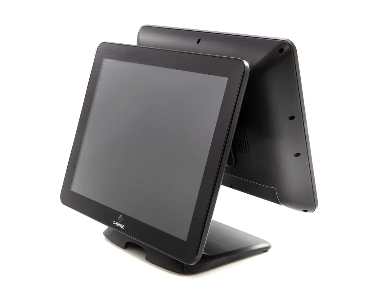 Сенсорный терминал G-SENSE Juniour-R Force Plus NF, черный (15", J6412, 8 Gb (DDR4), SSD 128 Gb (M.2), c MSR, 6*USB, 2*COM, без ОС, wall mount, BT+WiFi, со вторым монитором 15")